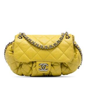 Auth Chanel Cc Quilted Lambskin Chain #230500C18B